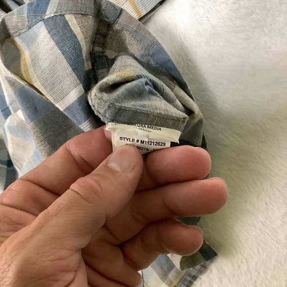 Prana Short Sleeve Button Down Shirt Sz Medium Plaid - Picture 5 of 6